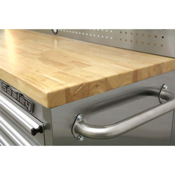 Sealey AP5520SS | Premier Mobile Stainless Steel Tool Cabinet 10 Drawer with Backboard & 2 Wall Cupboards