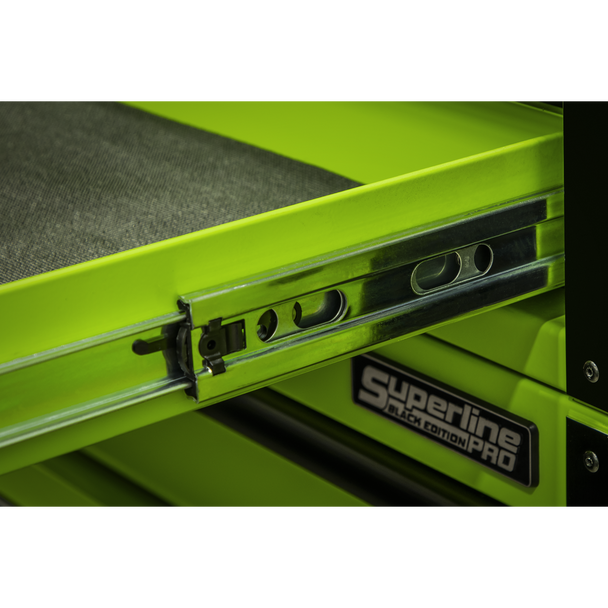 Sealey AP6115BECOMBO1 | Superline PRO Black Edition Mobile Trolley with Wooden Worktop, Hutch & 2 Drawer Riser 15 Drawer 1549mm