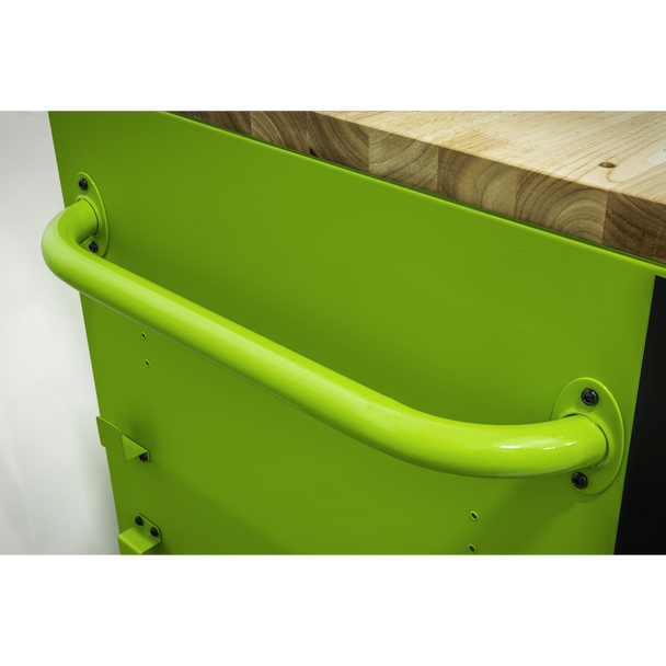 Sealey AP6115BECOMBO2 | Superline PRO Black Edition Mobile Trolley with Wooden Worktop, Hutch, 2 Drawer Riser & Side Locker 15 Drawer 1549mm