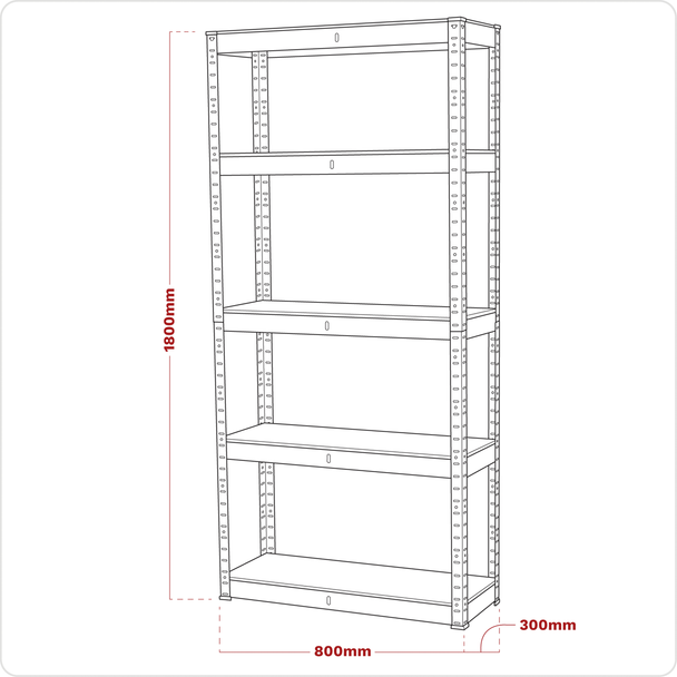 Sealey AP6150 | Racking Unit with 5 Shelves 150kg Capacity Per Level