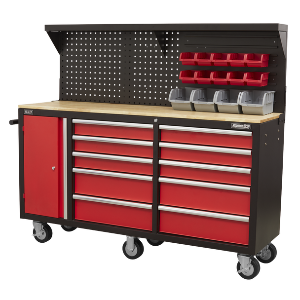 Sealey AP6310 | Superline PRO Mobile Workstation with Backboard 10 Drawer
