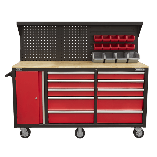 Sealey AP6310 | Superline PRO Mobile Workstation with Backboard 10 Drawer
