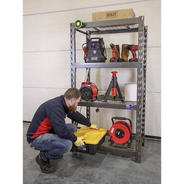 Sealey AP6372 | Heavy-Duty Racking Unit with 4 Mesh Shelves 640kg Capacity Per Level
