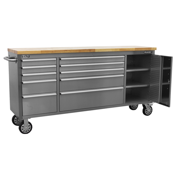 Sealey AP7210SS | Premier Mobile Stainless Steel Tool Cabinet & Cupboard 10 Drawer