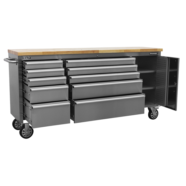 Sealey AP7210SS | Premier Mobile Stainless Steel Tool Cabinet & Cupboard 10 Drawer