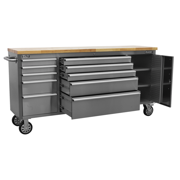 Sealey AP7210SS | Premier Mobile Stainless Steel Tool Cabinet & Cupboard 10 Drawer
