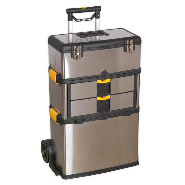 Sealey AP855 | Mobile Stainless Steel/Composite Toolbox with 3 Compartments
