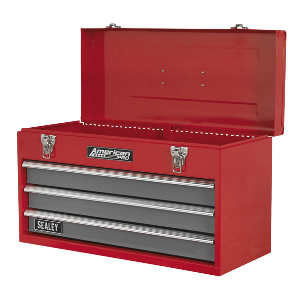 Sealey AP9243BB | American PRO Tool Chest 3 Drawer - Red/Grey