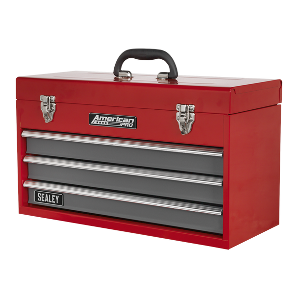 Sealey AP9243BB | American PRO Tool Chest 3 Drawer - Red/Grey