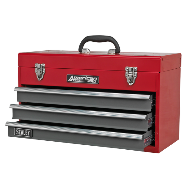 Sealey AP9243BB | American PRO Tool Chest 3 Drawer - Red/Grey