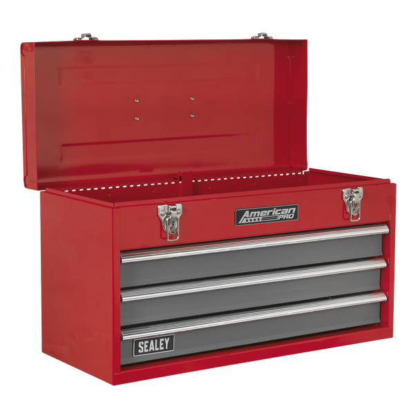 Sealey AP9243BB | American PRO Tool Chest 3 Drawer - Red/Grey