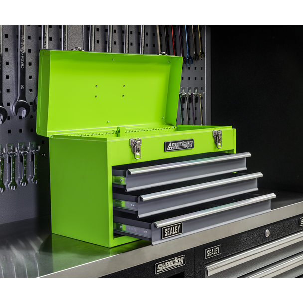 Sealey AP9243BBHV | American PRO Tool Chest 3 Drawer - Green/Grey