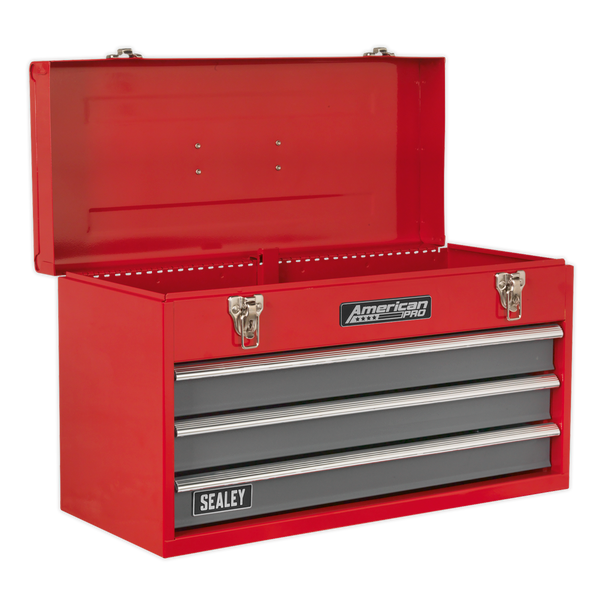 Sealey AP9243BBCOMBO | American PRO Tool Chest 3 Drawer with 93pc Tool Kit - Red/Grey