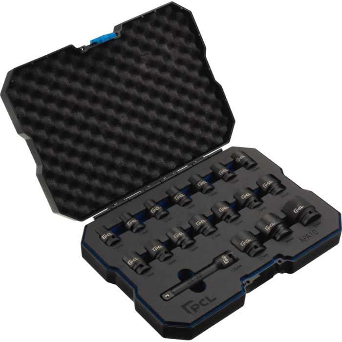 PCL APA10 | 18 Piece Impact Socket Set (Standard Depth), 1/2" Drive