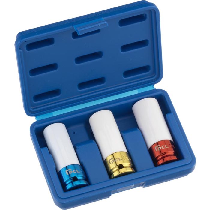 PCL APA12 | 3 Piece Alloy Wheel, Deep Impact Socket Set, 1/2" Drive