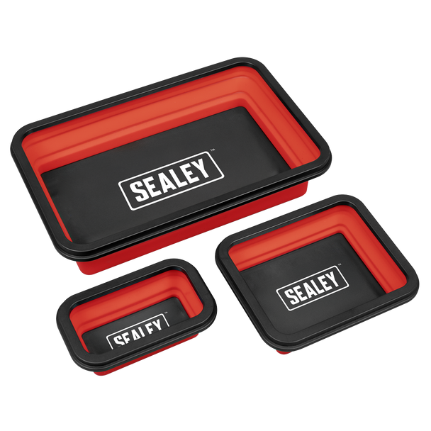 Sealey APCMTS | Collapsible Magnetic Parts Tray - Set of 3