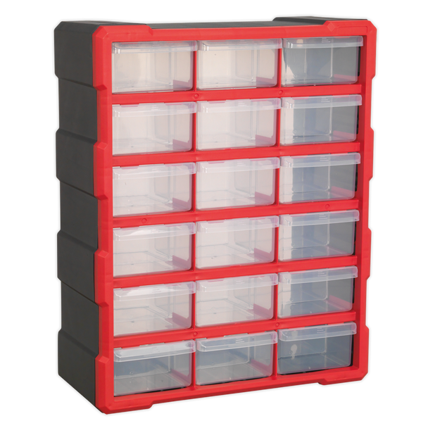 Sealey APDC18R | Cabinet Box 18 Drawer - Red/Black