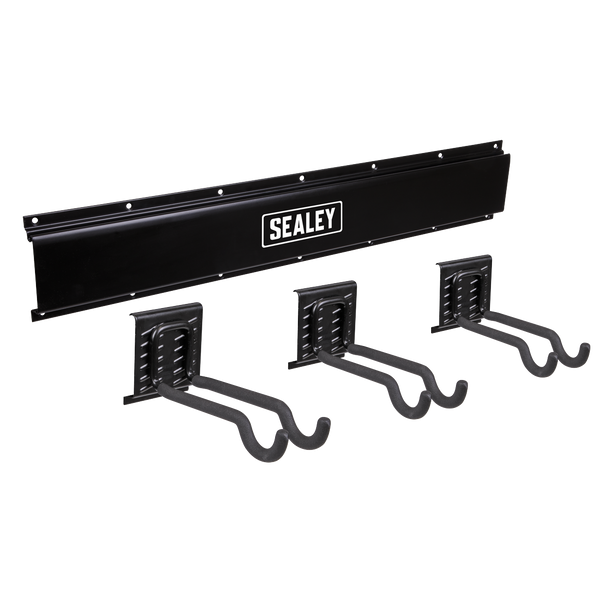 Sealey APHKIT11 | Wall Mounting Storage Rail with Sports Equipment Hooks