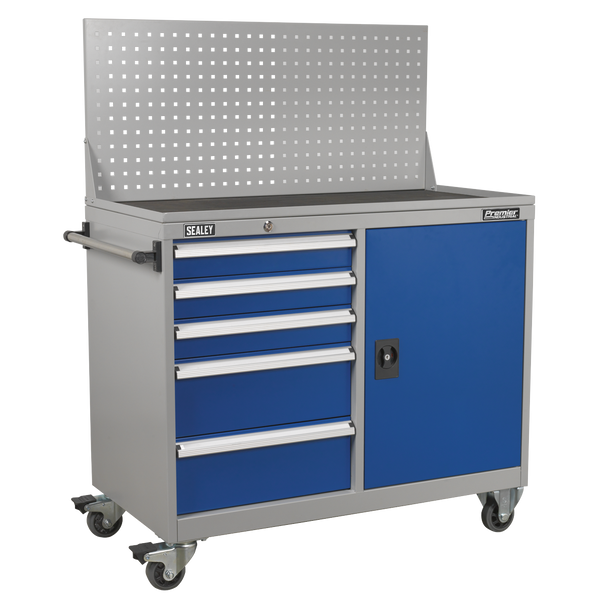 Sealey API1103A | Premier Industrial Mobile Workstation with 5 Drawers & 1 Shelf