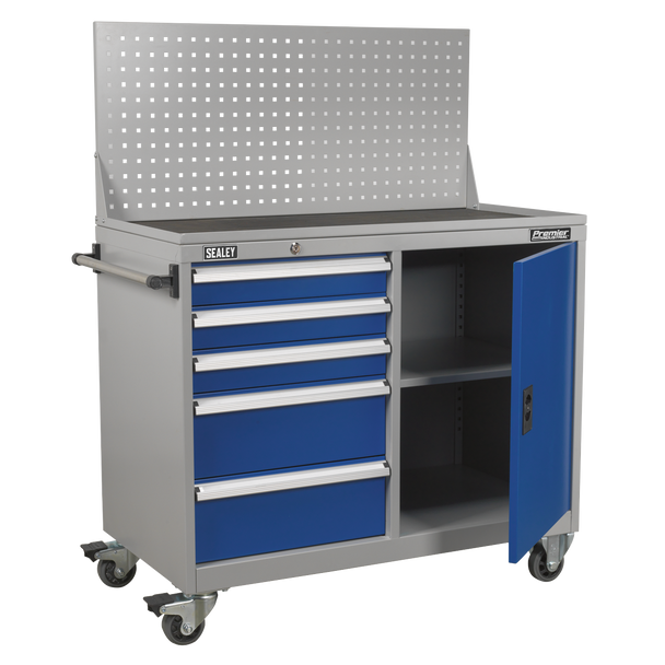 Sealey API1103A | Premier Industrial Mobile Workstation with 5 Drawers & 1 Shelf