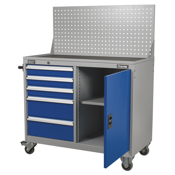 Sealey API1103A | Premier Industrial Mobile Workstation with 5 Drawers & 1 Shelf