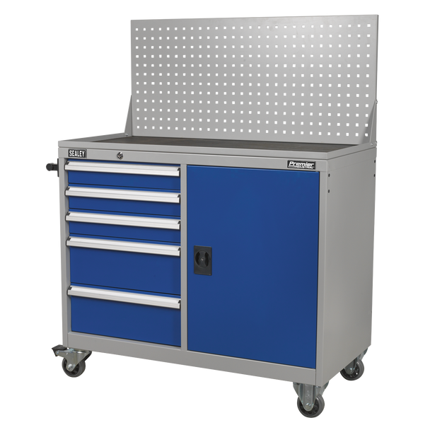 Sealey API1103A | Premier Industrial Mobile Workstation with 5 Drawers & 1 Shelf