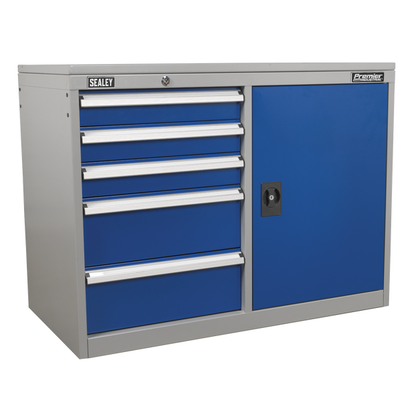 Sealey API1103B | Premier Industrial Cabinet/Workstation with 5 Drawers & 1 Shelf
