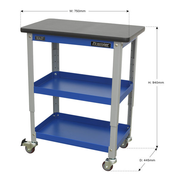 Sealey API2103 | Premier Industrial Workshop Trolley 3-Level