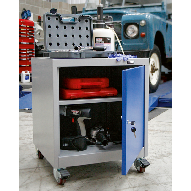 Sealey API5659 | Premier Industrial Mobile Industrial Cabinet with 1 Shelf