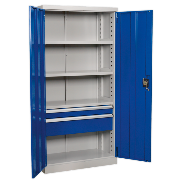 Sealey APICCOMBO2 | Premier Industrial Cabinet with 2 Drawers & 3 Shelves 1800mm