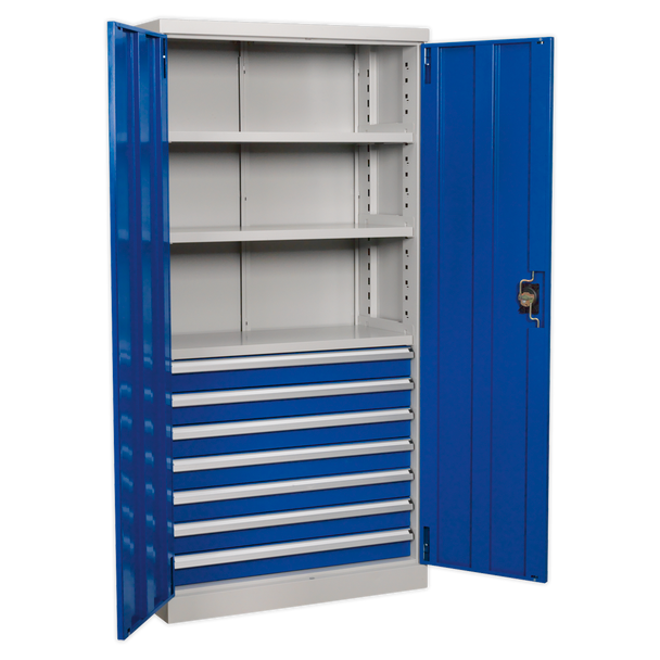 Sealey APICCOMBO7 | Premier Industrial Cabinet with 7 Drawers & 3 Shelves 1800mm