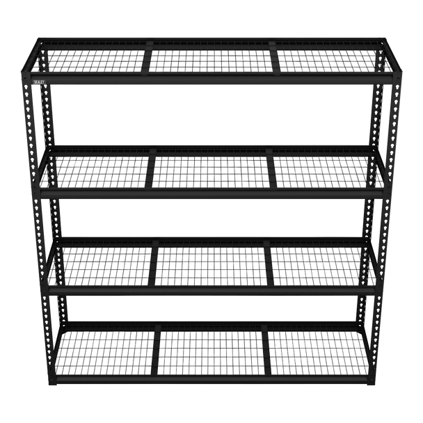 Sealey APMR1 | Heavy-Duty Modular Racking Unit with 4 Mesh Shelves 300kg Capacity Per Level 1830mm