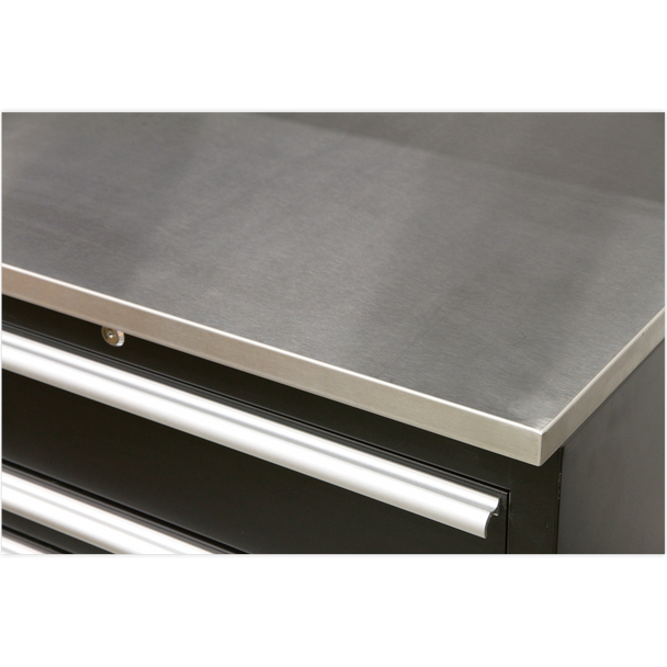 Sealey APMSSTEEL | Premier Storage System with Stainless Worktop 5.58m