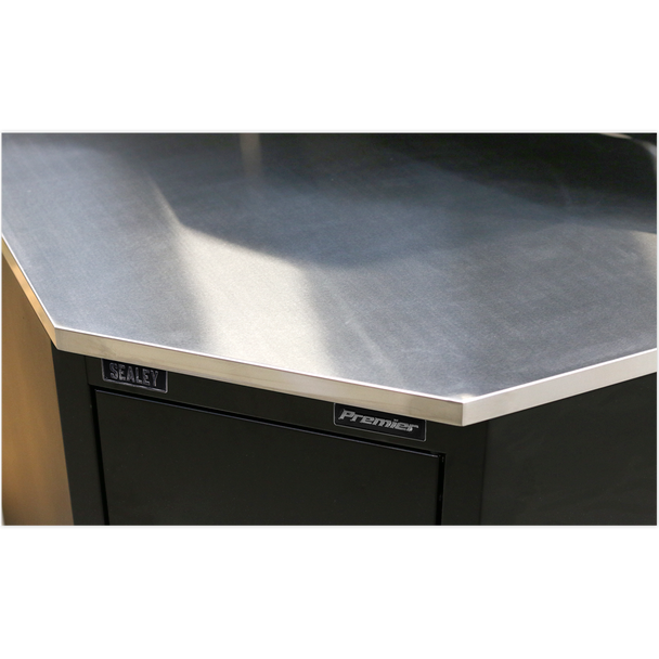 Sealey APMS19 | Premier Stainless Steel Corner Worktop 930mm