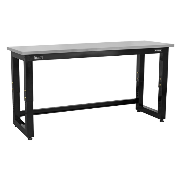 Sealey APMS23 | Premier Heavy-Duty Steel Adjustable Workbench with Stainless Steel Worktop 1830mm