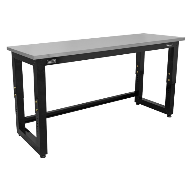Sealey APMS23 | Premier Heavy-Duty Steel Adjustable Workbench with Stainless Steel Worktop 1830mm