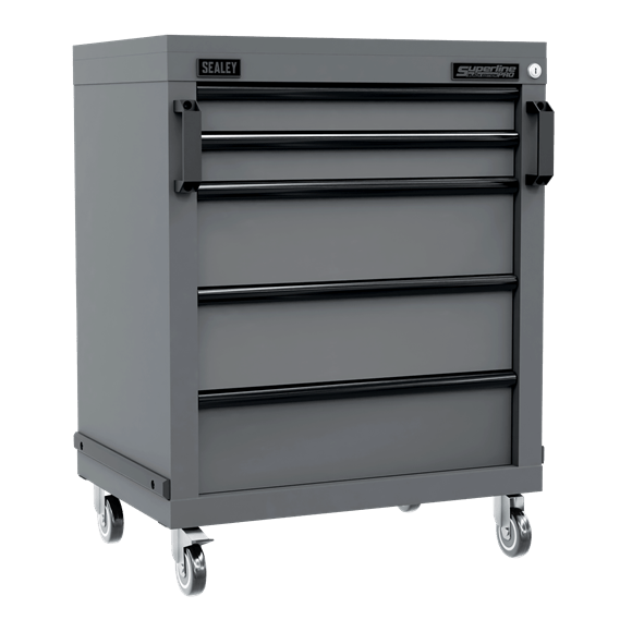 Sealey APMS34BE ⏐ Superline PRO® Black Edition Modular Mobile Cabinet 5 Drawer 650mm