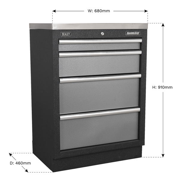 Sealey APMS51 | Superline PRO Modular Cabinet 4 Drawer 680mm