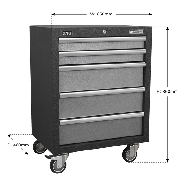Sealey APMS58 | Superline PRO Modular Mobile Cabinet 5 Drawer 650mm