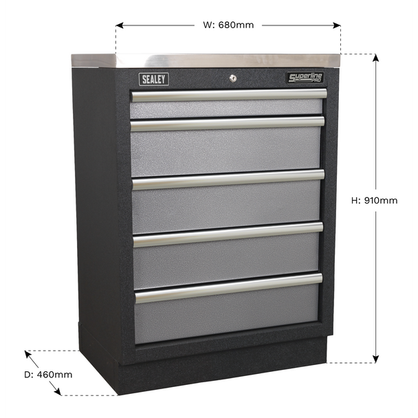 Sealey APMS59 | Superline PRO Modular Cabinet 5 Drawer 680mm