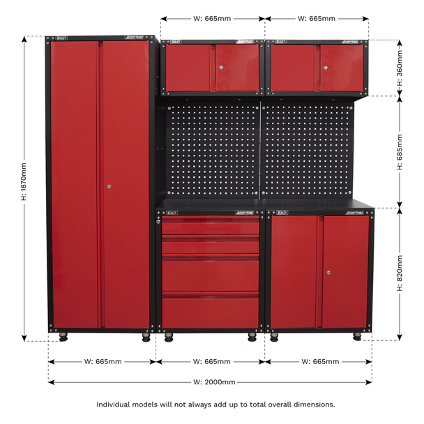 Sealey APMS80COMBO3 | American PRO Modular Storage System 2.0m