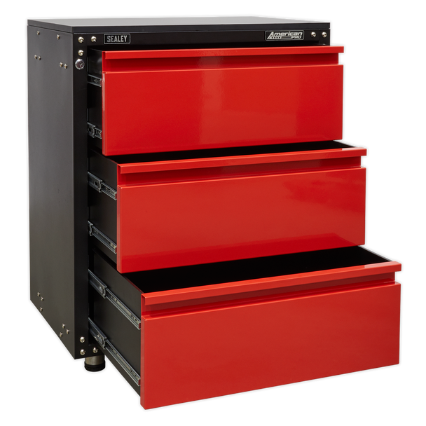Sealey APMS82 | American PRO Modular Cabinet with Worktop 3 Drawer 665mm