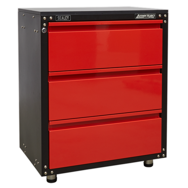 Sealey APMS82 | American PRO Modular Cabinet with Worktop 3 Drawer 665mm