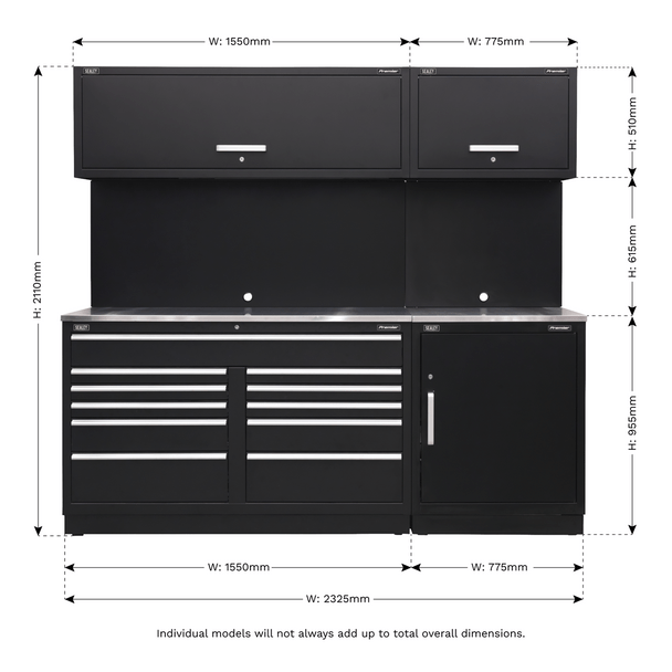 Sealey Storage System Sealey APMSCOMBO4SS | Premier Storage System with Stainless Worktop 2 ...