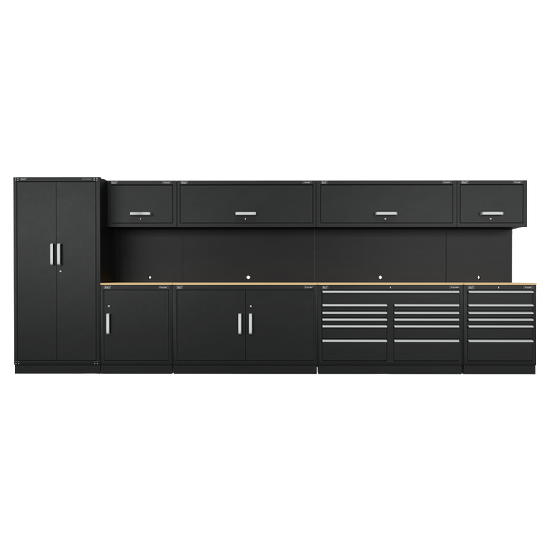 Sealey APMSOAK | Premier Storage System with Hardwood Worktop 5.58m