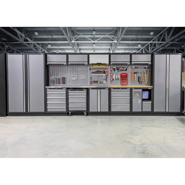 Sealey APMSSTACK01W | Superline PRO Storage System with Wood Worktop 4.92m