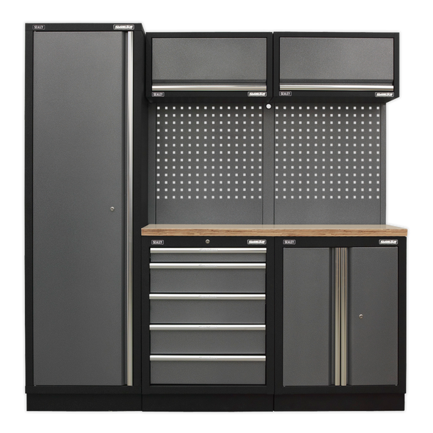 Sealey APMSSTACK02W | Superline PRO Storage System with Wood Worktop 1.96m
