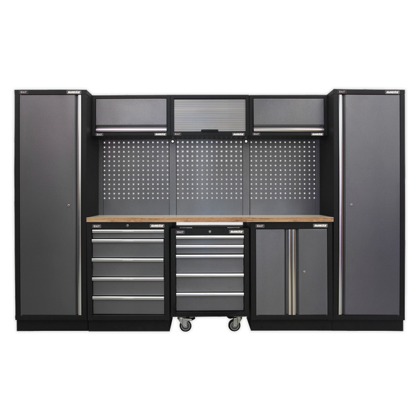 Sealey APMSSTACK03W | Superline PRO Storage System with Wood Worktop 3.24m