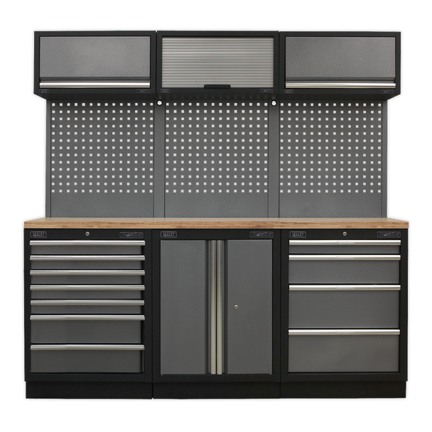 Sealey APMSSTACK07W | Superline PRO Storage System with Wood Worktop 2.04m