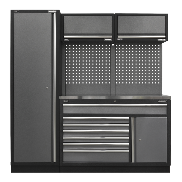 Sealey APMSSTACK09SS | Superline PRO Storage System with Stainless Steel Worktop 1.96m